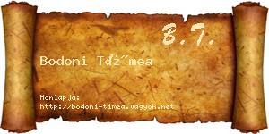 Bodoni Tímea névjegykártya